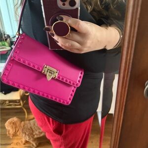 Valentino Rockstud Pink Studded Crossbody Bag